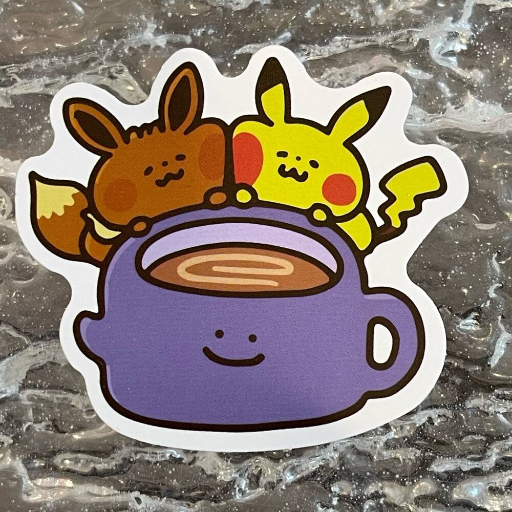 5/$10 Waterproof Vinyl Sticker Pokémon Eevee and Pikachu